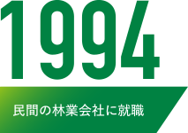 1994 民間の林業会社に就職